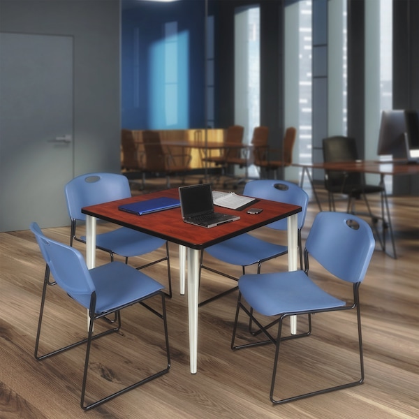 Regency Kahlo Square Table & Chair Sets, 42 W, 42 L, 29 H, Wood, Metal, Polypropylene Top, Cherry TPL4242CHCM44BE - main